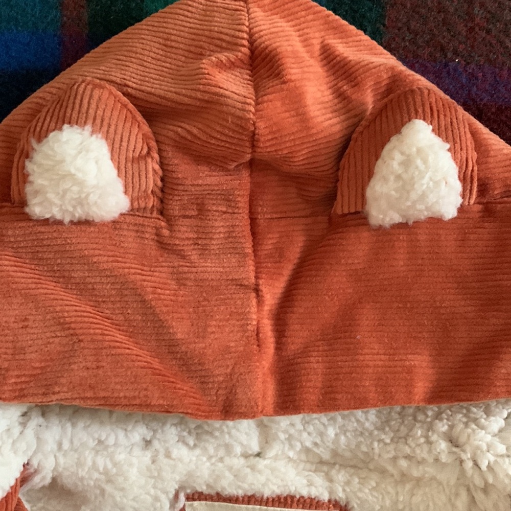 Hanna Andersson fox jacket Sherpa lined corduroy orange brown - Picture 11 of 16